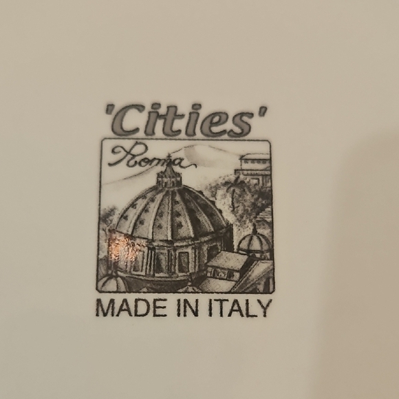 set of 3 Pietro Brunelli Black and White Architectural Dinnerware - Picture 2 of 4